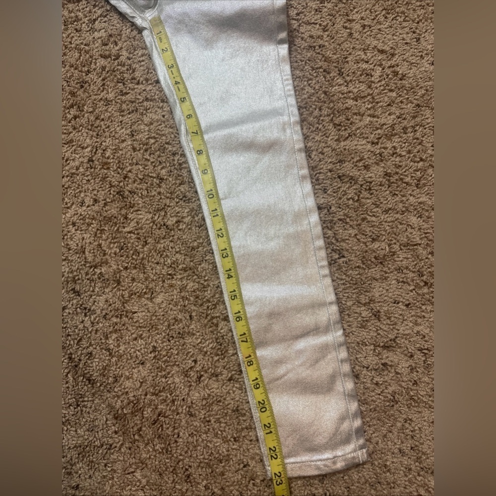 NWT Joe's The Metallic Super Skinny Jean Girls Sz 10 Silver Zip Fly High Rise - Picture 8 of 8
